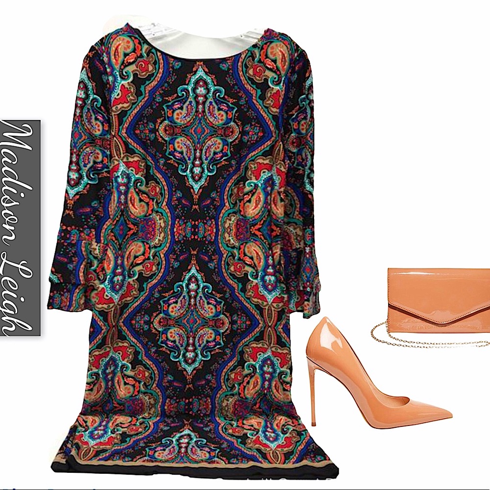 🆕 Madison Leigh Gorgeous Paisley Shift 👗 🛍️